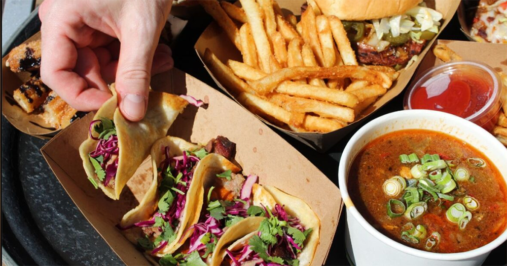 Burger and basket